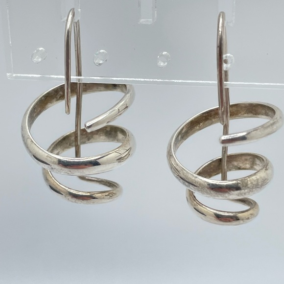 Sterling Spiral Earrings - Picture 2 of 5